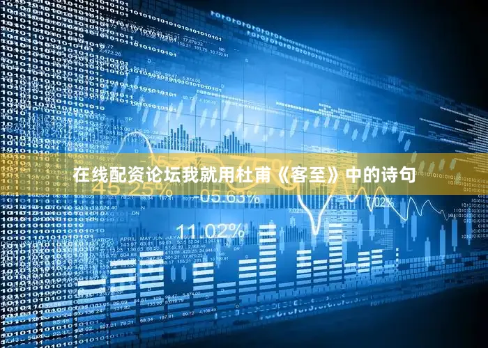 在线配资论坛我就用杜甫《客至》中的诗句