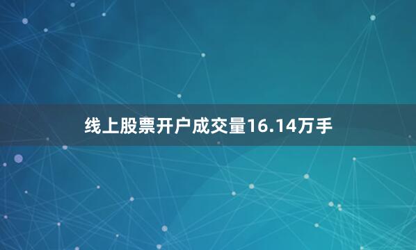 线上股票开户成交量16.14万手